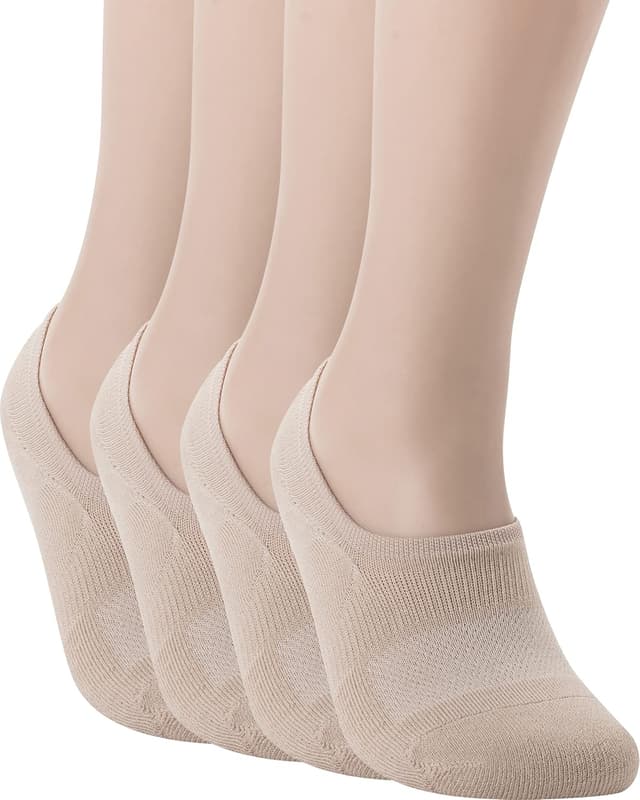 Detalle de Pro Mountain No-Show Socks with Wide Toe Box (Unisex) — Cotton Cushion Footies, Size S to X-Large
