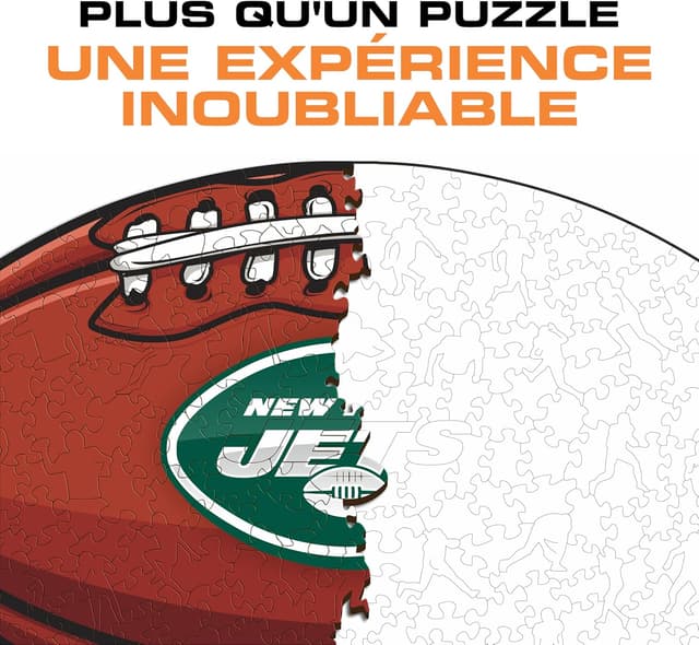 Detalle de Iconic Puzzles New York Jets – puzzle en bois sous licence NFL, logo, taille S (150 pièces)