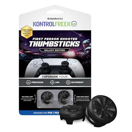 Detalle de KontrolFreek FPS Freek Galaxy Black para PS4 y PS5: grips de rendimiento con doble altura (tira alto y medio)