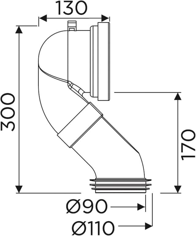 Detalle 2 de Manicotto con curva tecnica 45° Ø110