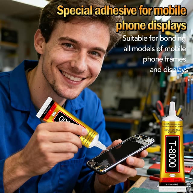 Detalle de Colle écran smartphone 110 ml, colle téléphone transparente et flexible pour réparation d’écrans