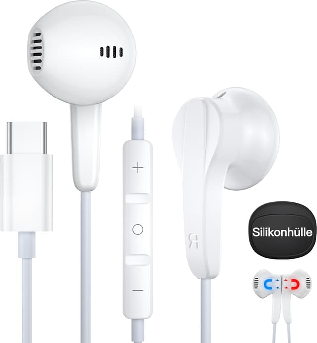 Detalle de USB‑C In‑Ear Kopfhörer für iPhone 17 Air (MFi‑zertifiziert) – mit Mikrofon, Lautstärkeregler & Kabel