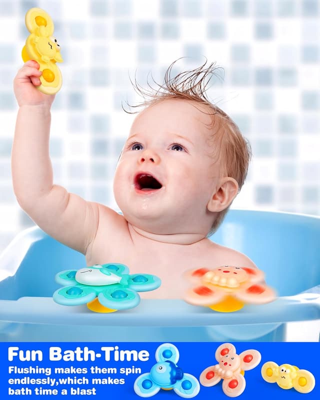 Detalle 2 de Baby Bath Suction Cup Spinner Toys 4-pack