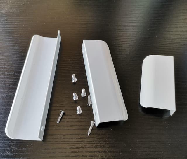 Detalle de HY HUIJUN 2 pezzi maniglie nascoste per armadio in alluminio bianco (interasse 64 mm, lunghezza 80 mm)