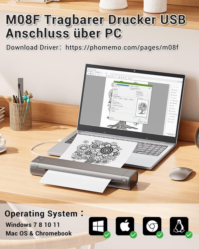 Thumbnail 2 de Phomemo M08F stampante portatile Bluetooth A4