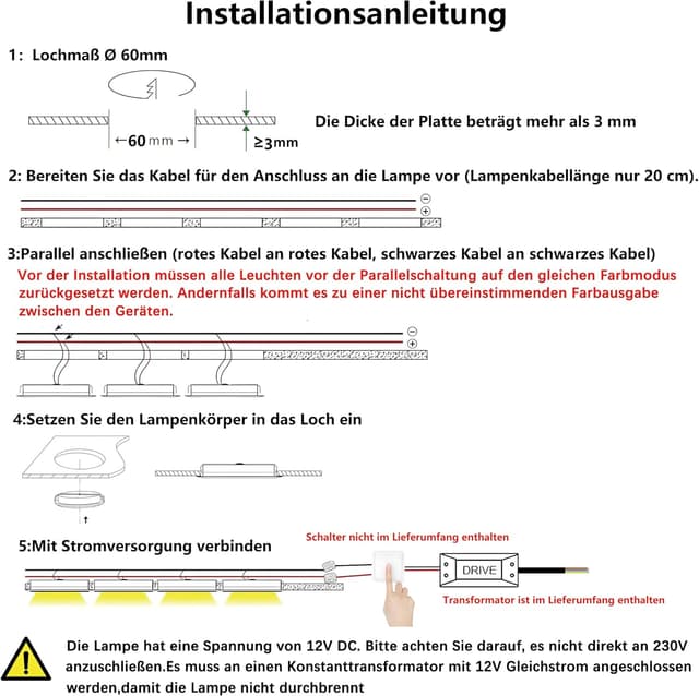 Thumbnail 6 de LED Einbaustrahler 4 W 12V 4er-Set für Spots