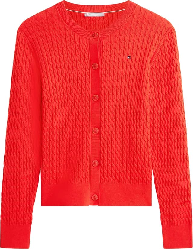 Detalle de Tommy Hilfiger donna cardigan in maglia con motivo a trecce