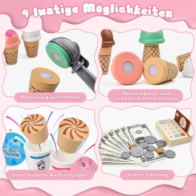 Thumbnail 4 de Qufby Eisdiele aus Holz 46‑teilig