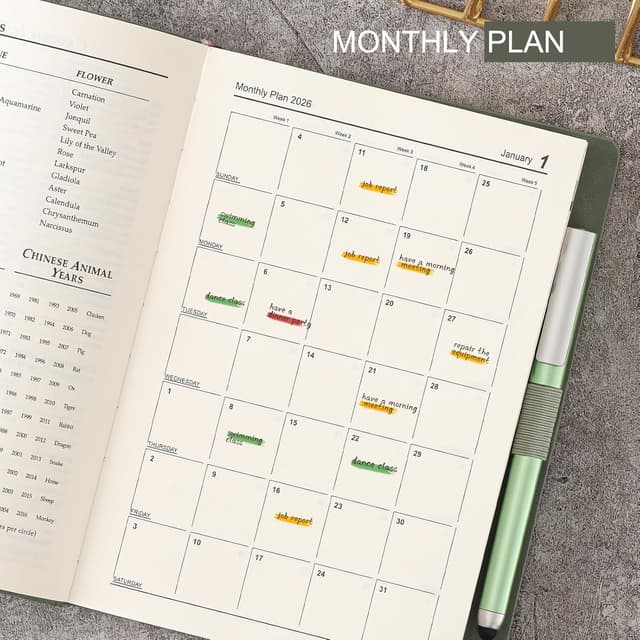 Detalle 2 de Agenda académica 2026 A5 día por página