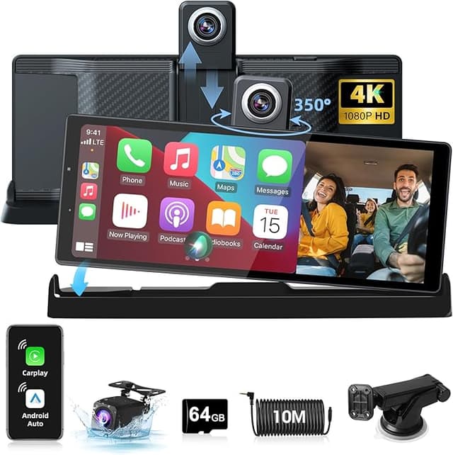 Detalle de 2025 Exclusive Pantalla Coche 4K Giratoria con Dashcam