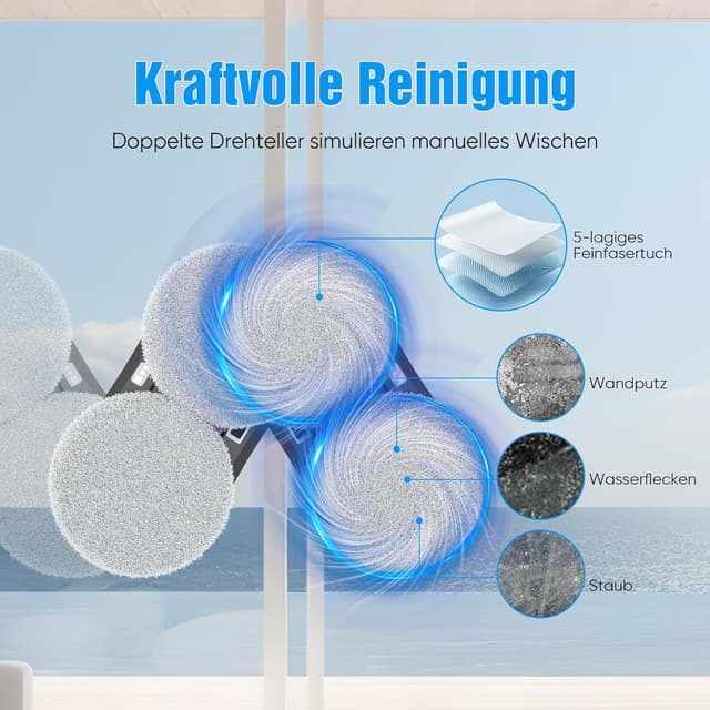 Thumbnail 6 de Fensterputzroboter 5600Pa mit Sprühfunktion