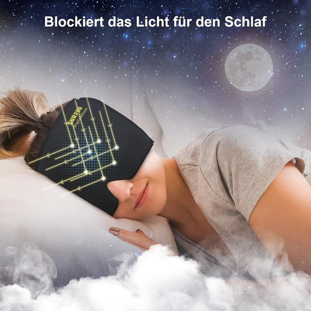 Detalle de SURFOU Migräne Maske Mütze – Kühlmaske für Kopf- und Migräneschmerzen mit 360° Gel Surround