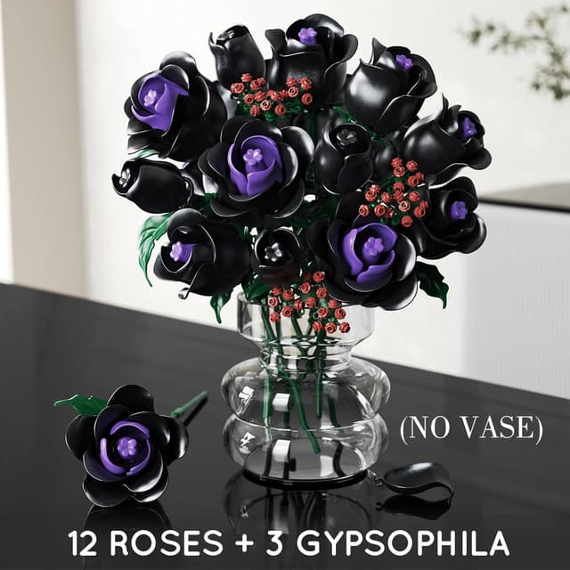 Thumbnail 2 de HOGOKIDS Flowers Bouquet Building Set 330PCS black roses 🧩