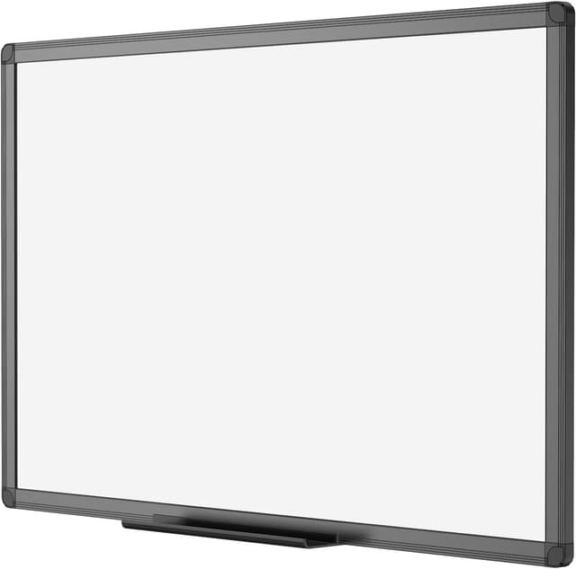 Detalle de VIZ-PRO Magnetic Drywipe Whiteboard 90 x 60 cm with Black Aluminium Frame & Pen Tray