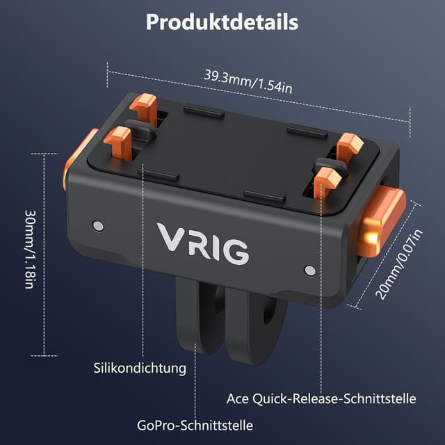 Detalle 2 de VRIG Magnetische Halterung für Insta360 Ace/Ace Pro/Ace Pro 2/X5/X4 Air – Schnellverschluss für Stativ & Zubehör