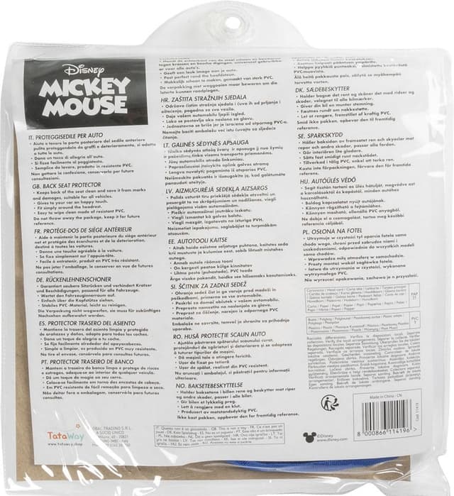 Detalle de Tataway Disney Aufbewahrungsschoner für Kindersitze (Mickey Mouse) – Grau/Blau, 36 x 58 cm