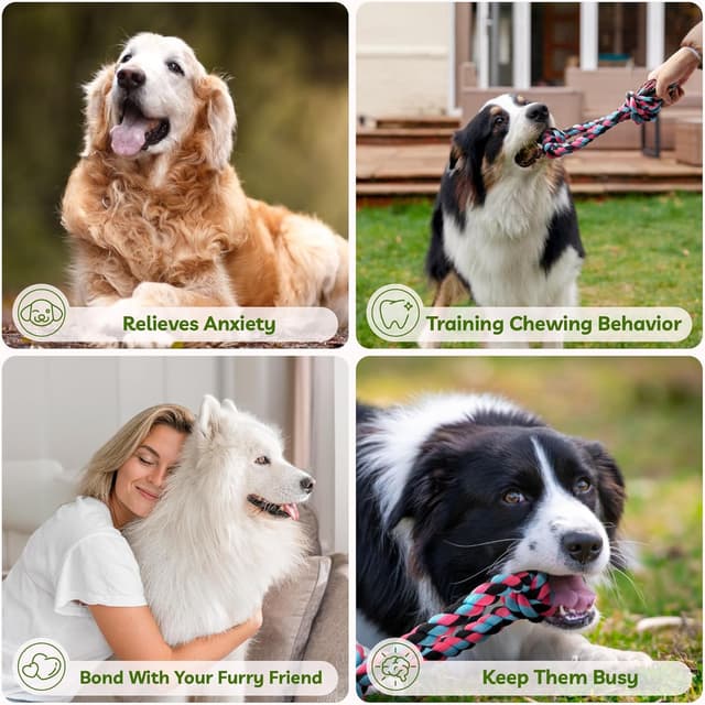 Detalle de SHARLOVY Dog Rope Toy for Medium Dogs