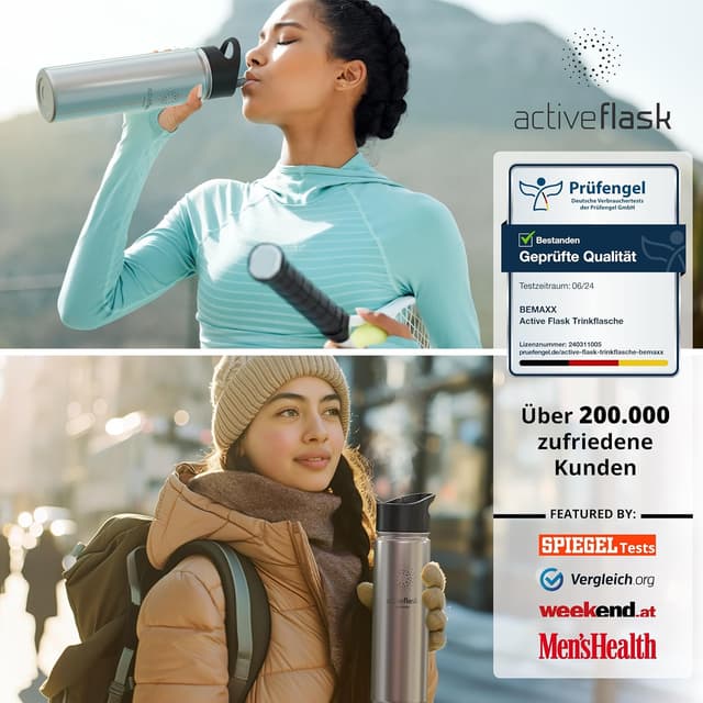 Thumbnail 6 de Trinkflasche Edelstahl ACTIVE FLASK von ACTIVE FLASK mit Strohhalm-Verschluss (BPA-frei, auslaufsicher)