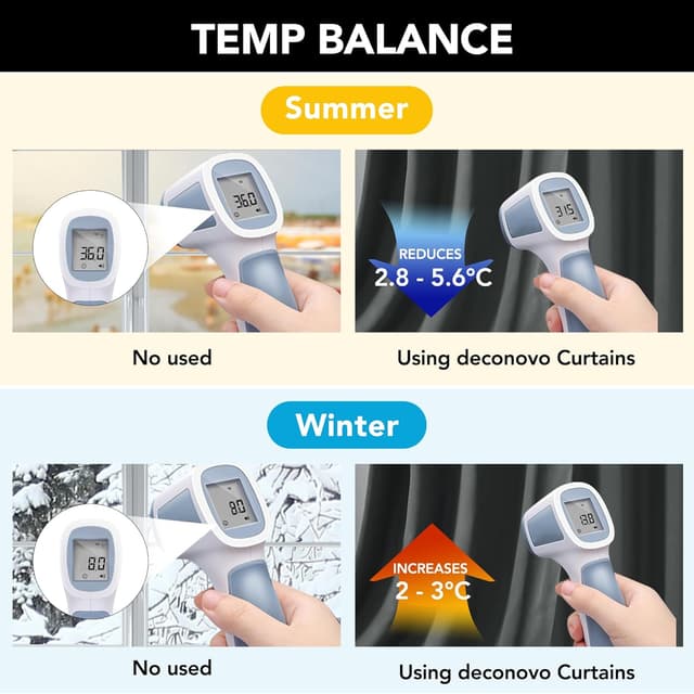 Thumbnail 5 de Deconovo Rideaux occultants 140x240 Gris