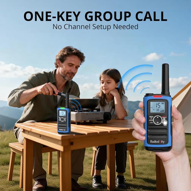 Detalle 1 de Radioddity PR-T8 : lot de 3 talkies-walkies PMR446 pour enfants, rechargeables (batterie 2000 mAh)