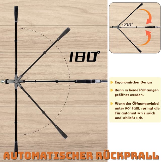 Detalle 1 de Froadp Türschutzgitter Baby Treppengitter 95–105 cm mit Tür (ohne Bohren), schwarz – beidseitig schwenkbar