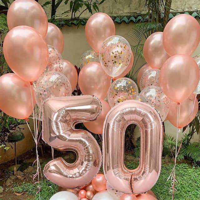 Thumbnail 4 de Joybble 50th Rose Gold Birthday Balloons