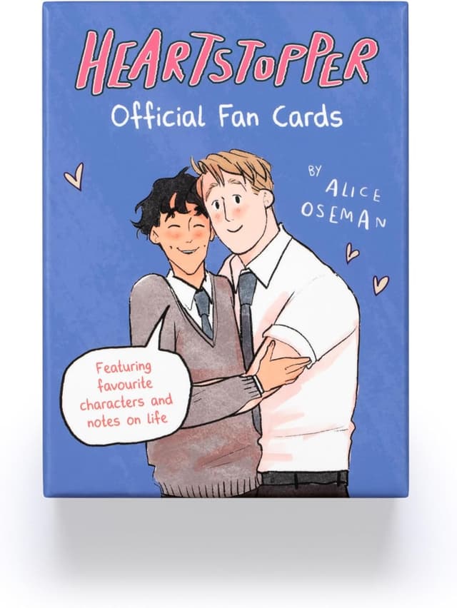 Detalle 2 de Laurence King Heartstopper Official Fan Cards: mazzo di carte illustrate con personaggi e temi di Pride, identità e amicizia