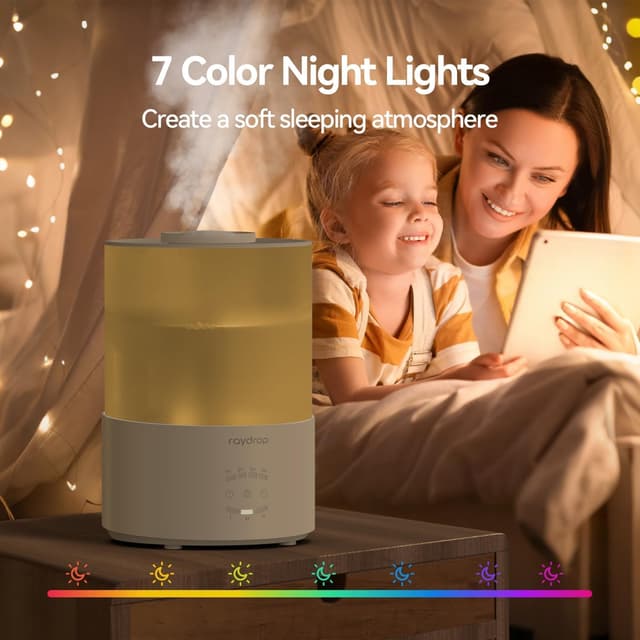 Thumbnail 6 de Raydrop Raydrop Humidifiers for Bedroom (3.0L cool mist) – Top-fill humidifier with timer, auto shut-off & essential oil diffuser