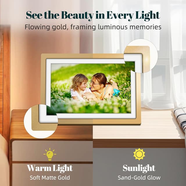 Detalle de Frameo 10.1 Inch Sunset Gold Digital Photo Frame