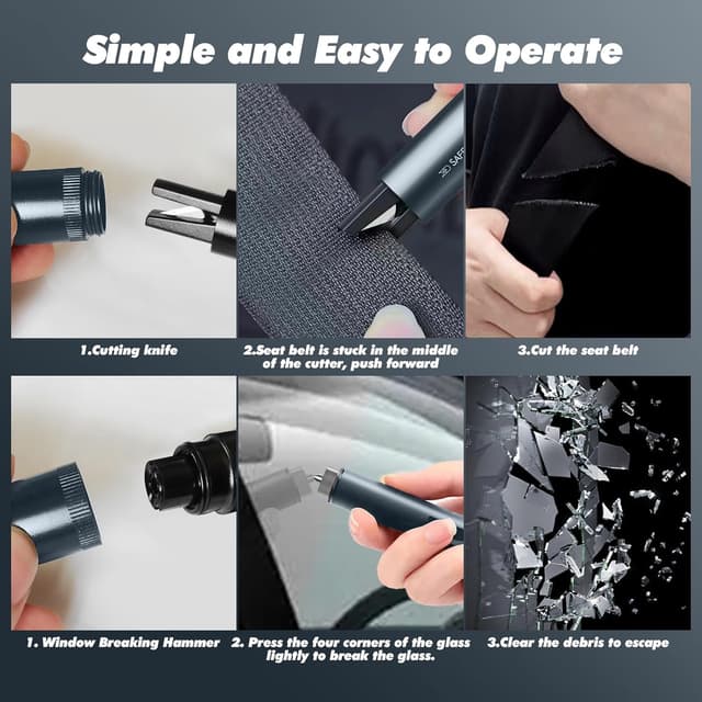 Thumbnail 4 de PUWOWYE 2 in 1 Gurtschneider Notfallhammer