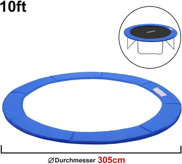 Detalle 2 de UISEBRT Trampolin-Randabdeckung für Ø 244/305/366 cm – UV-beständig, reißfestes Randschutz-Polster (blau)