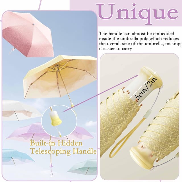 Detalle de Travebo mini compact umbrella with UV protection