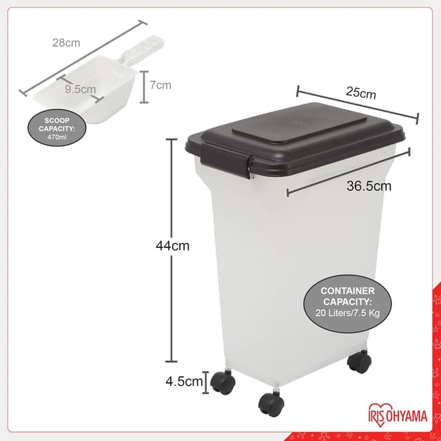 Detalle de Iris Ohyama boîtes croquettes 18 L noir