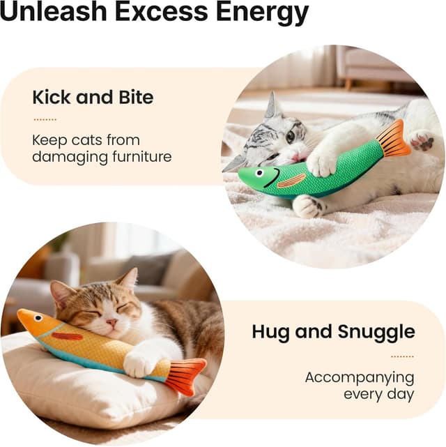 Thumbnail 5 de Potaroma Cat Toys Saury Fish 9.4 in Cat Toy 🐱