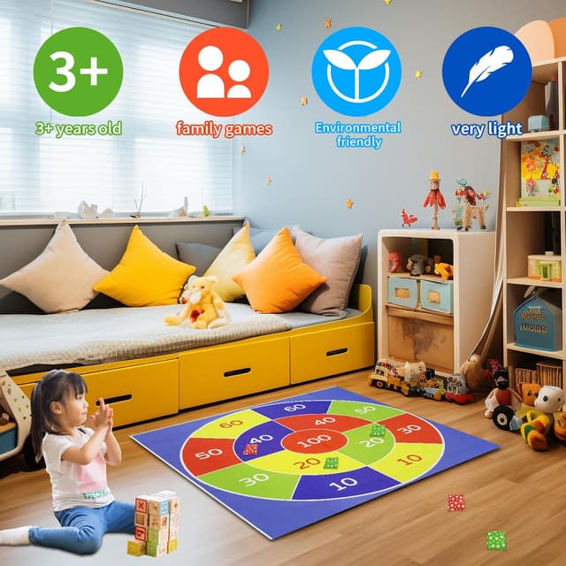 Detalle 1 de Safe Throwing Game Bean Bag Toss Mat