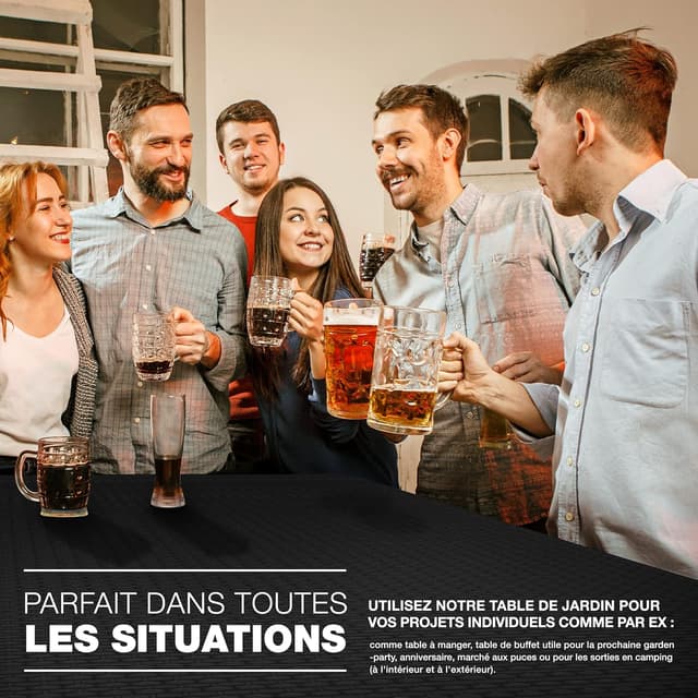 Thumbnail 1 de Tillvex Table de jardin pliante 180×75 cm