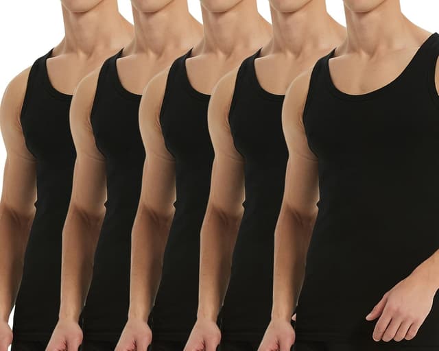Detalle de Falechay Herren Tank Top Unterhemd im 3- oder 5er-Pack aus Baumwolle (Feinripp, ärmellos)