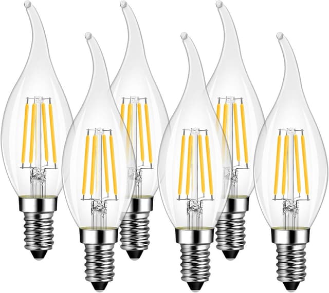 Thumbnail 6 de Lot de 12 ampoules LED filament LVWIT 4W C35 E14 (blanc chaud 2700K) – équivalent halogène 40W, 470 lumens
