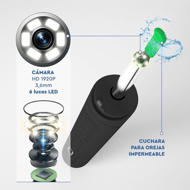 Thumbnail 4 de Otoscopio Limpiador de Oídos con Cámara 3,6mm 1920p WiFi