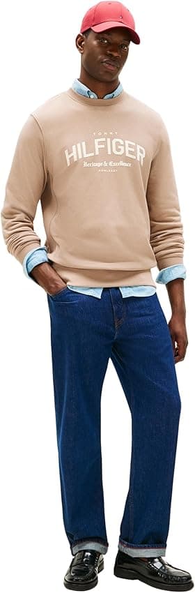 Detalle 2 de Tommy Hilfiger Arch Crew Neck Sudadera M beige