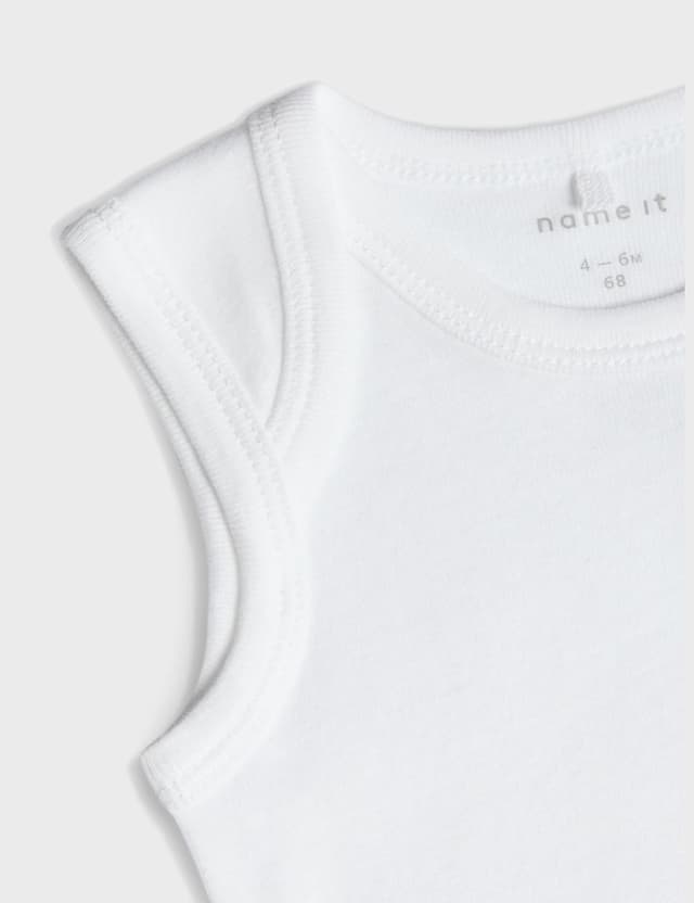 Thumbnail 2 de NAME IT Unisex Baby Nbnbody 3p Tank White 3er Pack