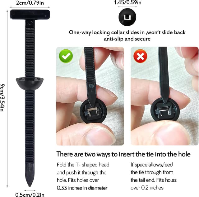 Detalle 2 de IGRARK 150er Universal-Kabelbinder-Verschluss mit UV-beständiger Nylonhalterung (Click-Mechanismus)