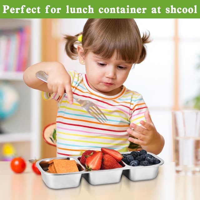 Thumbnail 5 de UPTRUST 3-Compartment Stainless Snack Box 3️⃣ 🍱