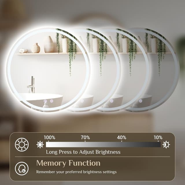 Thumbnail 2 de Clevich Specchio da Bagno LED Rotondo 60 cm con luci dimmerabili đŞ