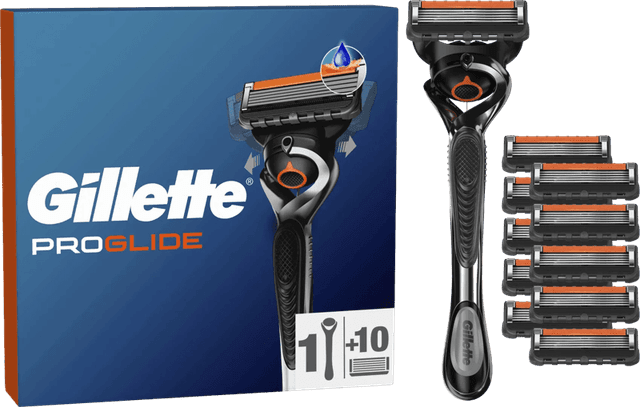 Detalle de Gillette ProGlide Rasierer-Set mit 10 Ersatzklingen