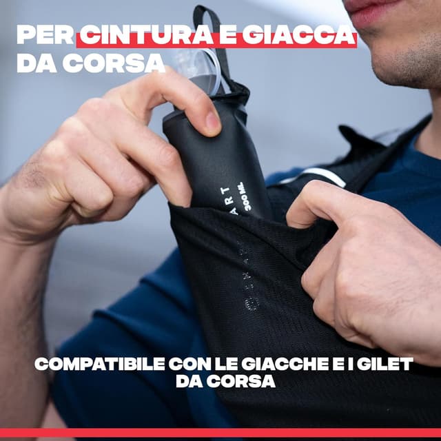 Detalle de Shapeheart Innovazione francese borraccia morbida da corsa e sportiva da 300 ml, compatibile con cintura