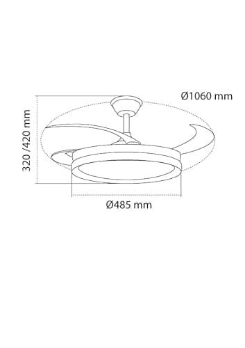 Thumbnail 2 de wonderlamp Michu Evo 72W Ventilador LED plegable con APP y mando