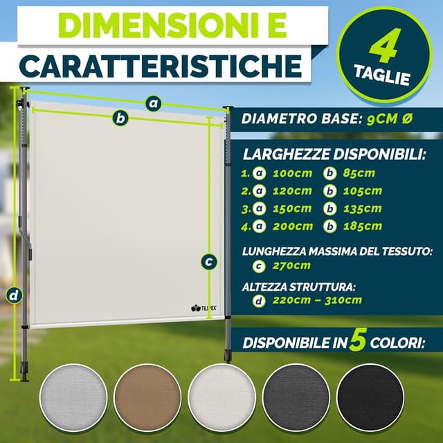 Thumbnail 6 de Tillvex Tenda da sole verticale 120x310 Beige