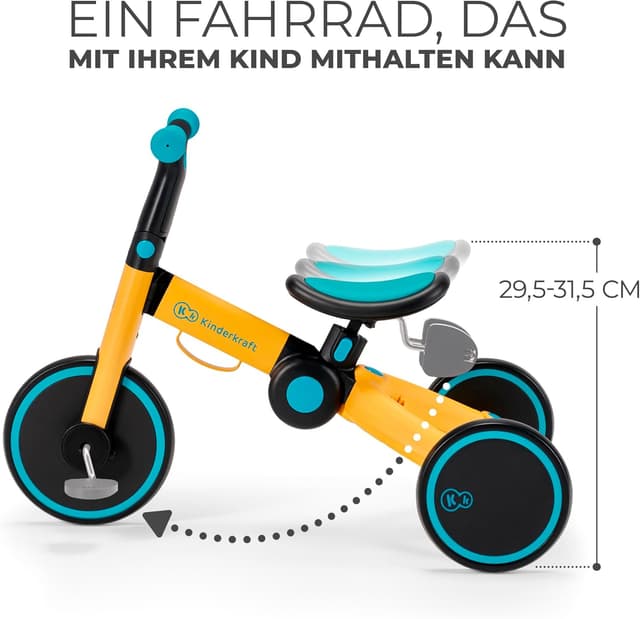 Detalle 2 de Kinderkraft 4TRIKE Dreirad 3in1 – leicht, zusammenklappbar und als Rutscher/Laufrad nutzbar