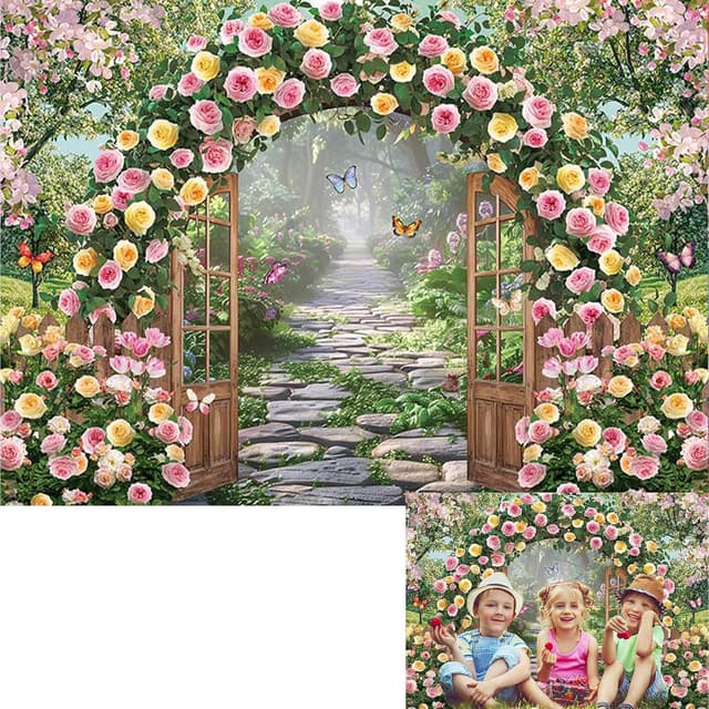 Detalle 2 de Spring Floral Backdrop 7 x 5 ft